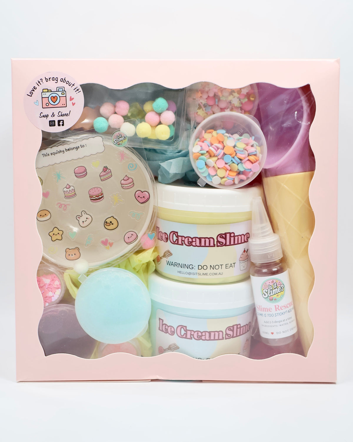 Is It Slime? Ice Cream Slime Kit with slime, sauces, decorations, cup and scoop